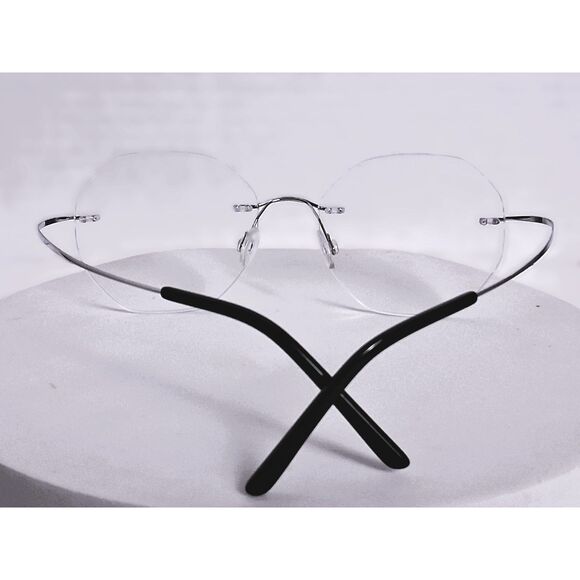 Firmoo Ultra Lightweight Titanium Rimless Eyeglasses Frame 54-18-142 A02 Readers - Picture 5 of 14